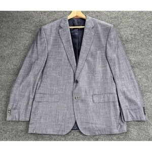 Cremieux Blazer Mens Large Gray Textured‎ Two Button Notch Lapel Made in Canada
